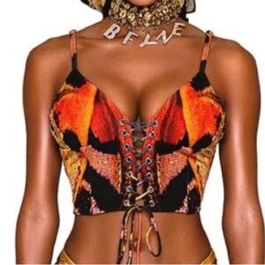 New! BFyne Amila Lace-Up Bikini Top 2319